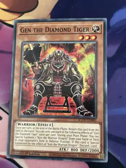 Gen the Diamond Tiger AGOV-EN082 1st Edition YuGiOh TCG Card - Image 1