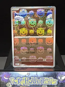 Pokemon Card Heatmor 019/086 Masterball Reverse Holo White Flare Near Mint - Image 1