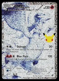 Pokemon Card - Reshiram Celebrations Classic Collection 113/114 Holo - Image 1