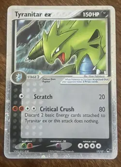 Pokemon TCG Tyranitar EX Pop Series 1 Holo Ultra Rare Card #17/17 - Image 1