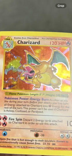 Charizard 4/102 Shadowless Base Set Holo Rare Pokemon Card Possible Good GradeU - Image 3