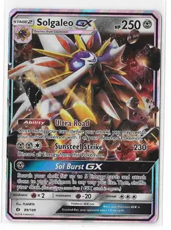 Solgaleo GX 89/149 Sun & Moon Base Set S&M Ultra Rare Pokemon TCG Card NM - Image 1