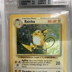 Pokemon BGS 8.5 NM-MT+ Raichu 014/102 Base Set Unlimited Holo (9.5 Subs!) - Image 2