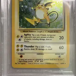 Pokemon BGS 8.5 NM-MT+ Raichu 014/102 Base Set Unlimited Holo (9.5 Subs!) - Image 4