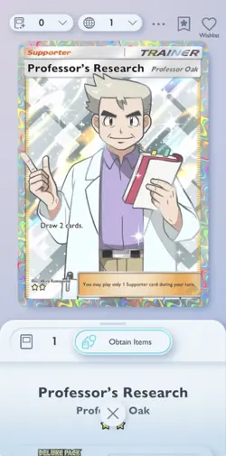 Pokemon TCG POCKET - Professor's Research Oak Full Art 2⭐, Deluxe EX, English - Image 1