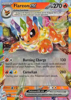 Flareon ex 014/131 Double Rare Prismatic Evolutions Pokemon Reverse Holo NM - Image 1