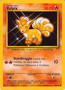 Vulpix 68/102 Common Base Set Pokemon LP - Image 1