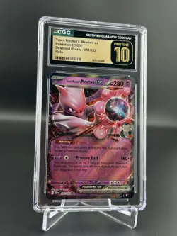 Team Rocket's Mewtwo ex Holo 081/182 Pokemon: Destined Rivals CGC 10 Pristine BL - Image 1