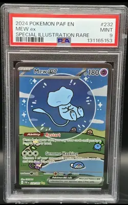 MEW EX SPECIAL ILLUSTRATION RARE POKEMON PAF EN PALDEAN FATES 231/091 PSA 9!! - Image 1