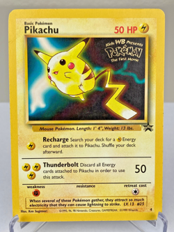 Pikachu 04/53 WOTC Black Star Movie Promo Pokemon Card - Moderately Played - Image 1