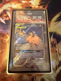 Pokemon TCG Raichu and Alolan Raichu GX Tag Team Ultra Rare Card #221/236 TAG 10 - Image 1