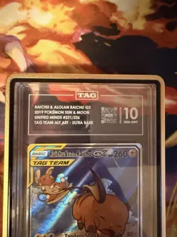 Pokemon TCG Raichu and Alolan Raichu GX Tag Team Ultra Rare Card #221/236 TAG 10 - Image 3