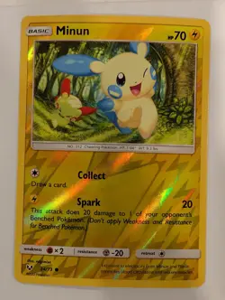 Minun 34/73 - Shining Legends Pokemon Reverse Holo Foil Nice! - Image 1