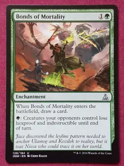 Magic The Gathering OATH OF THE GATEWATCH BONDS OF MORTALITY green card MTG - Image 1