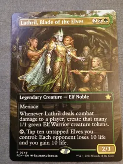 Lathril, Blade of the Elves (Borderless) Foundations Regular NM R 0349 - Image 1