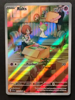 Ralts 211/198 Scarlet & Violet Base ILLUSTRATION RARE HOLO Pokemon Card NM - Image 1