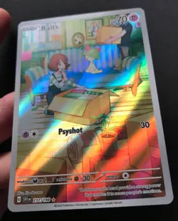 Ralts 211/198 Scarlet & Violet Base ILLUSTRATION RARE HOLO Pokemon Card NM - Image 4