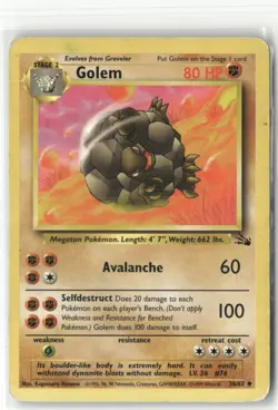 Pokemon Golem Uncommon Fossil 36/62 - Image 1