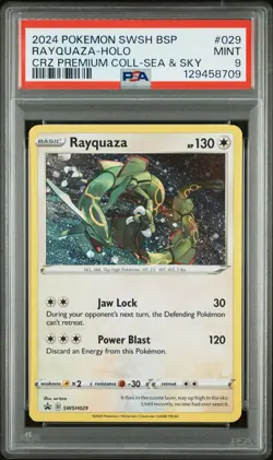 2024 POKEMON SWSH BLACK STAR PROMO #029 RAYQUAZA-HOLO PSA 9 - Image 1