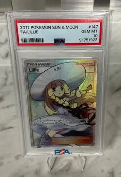 PSA 10 Pokemon Sun & Moon Base Set Full Art Lillie 147/149 GEM MINT Condition! - Image 1