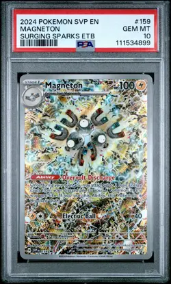 2024 POKEMON SVP EN-SV BLACK STAR PROMO #159 MAGNETON PSA 10 - Image 1