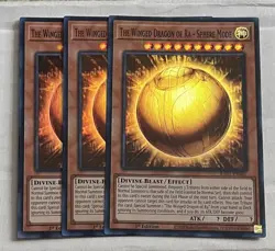 YUGIOH 3x The Winged Dragon of Ra - Sphere Mode RA01-EN007 Super Rare PLAYSET - Image 1