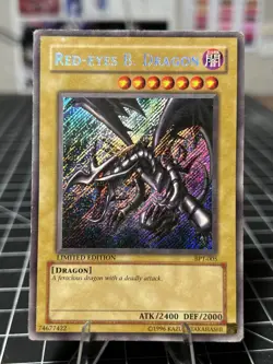 1996 TCG Limited Edition RED-EYES B. DRAGON HOLO RARE #BPT-005 - Image 1