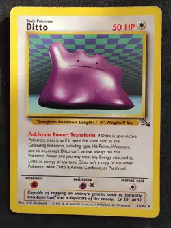 Ditto 18/62 | Base Set Fossil | Non Holo Pokemon Card MP - Image 1