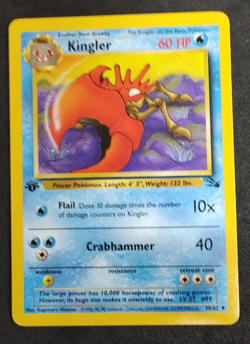 1st Edition Krabby | 51/62 | Fossil Set |WotC | Pokemon Card VINTAGE NEAR MINT - Image 1
