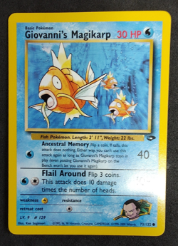 Giovanni’s Magikarp 73/132 Gym Challenge WOTC Pokemon Card Non-Holo Nm English - Image 1