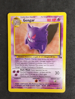 Gengar 20/62 Fossil set non holo Rare Vintage Wotc Pokemon Card - Image 1
