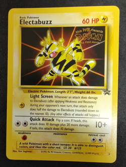 #2 Electabuzz Black Star Promo Vintage WB Movie Promo Pokemon Card 1999 NM/LP - Image 1