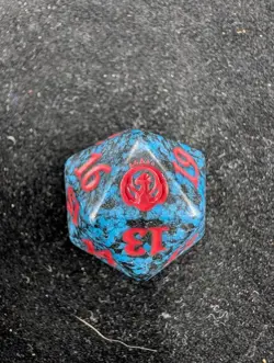 MTG Izzet Edition D20 Spindown Die 20 Sided Dice Life Counter - Image 1