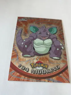 Nidoking Topps Chrome Pokemon Holo Rare 34 Nintendo TV 2000 PACK FRESH MINT LOOK - Image 1