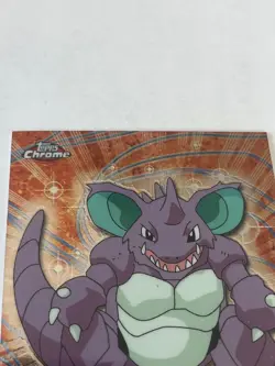 Nidoking Topps Chrome Pokemon Holo Rare 34 Nintendo TV 2000 PACK FRESH MINT LOOK - Image 3