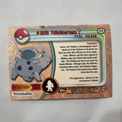 1999 Pokemon TV Animation Series #29 Nidoran HOLO Blue Logo - Image 3