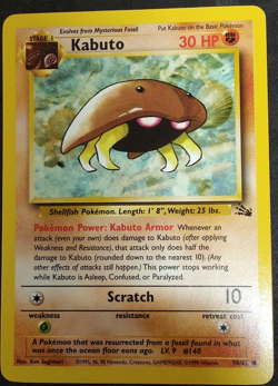 POKEMON CARD KABUTO 50/62 NO 140 SHELLFISH POKEMON TCG CCG - Image 1