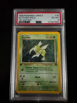1999 POKEMON Jungle Scyther First Edition PSA 6 HOLO - EX/Mint! 10/64 - Image 1