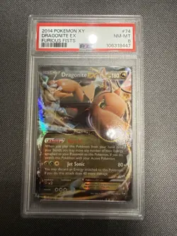Pokemon PSA 8 Dragonite EX 74/111 XY-Furious Fists Holo - Image 1