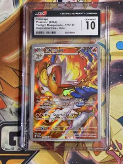 Infernape 173/167 CGC 10 Illustration Rare - Twilight Masquerade Pokemon TCG - Image 1