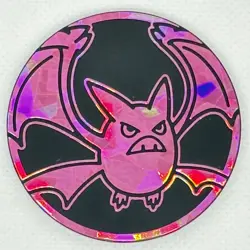 Pokemon Jumbo CROBAT Coin Pink Cracked Ice Holofoil Shining Fates Premium NM - Image 1