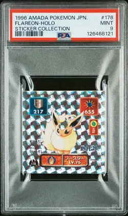 PSA 9 Flareon Amada Holo Sticker Collection #178 1996 Japanese Pokemon - Image 1