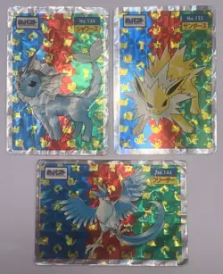 Pokemon Card Articuno Jolteon Vaporeon Topsun Prism Holo 3 Set Japanese - Image 1