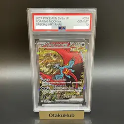 PSA 10 Roaring Moon ex SAR 218/187 sv8a Terastal Festival Japanese Pokemon Card - Image 1