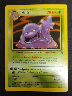 Pokemon TCG Muk 28/62 Fossil Unlimited Non-Holo Card WOTC LP - Image 1