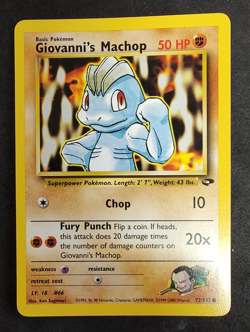 Pokemon TCG Giovanni's Machop Gym Challenge Card 72/132 NM - Image 1