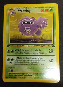 Pokemon Card Weezing 45/62 1st Edition Fossil Set WOTC Excellent - Near Mint - Image 1