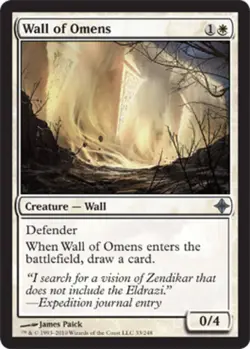 1x Wall of Omens - Foil NM-Mint, English Rise of the Eldrazi MTG Magic - Image 1