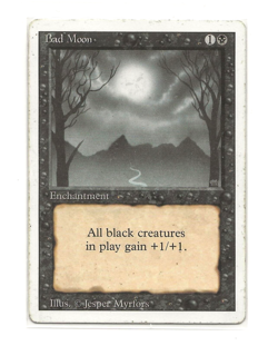 BAD MOON Magic REVISED English VG / MP Luna Maligna MTG - Image 1