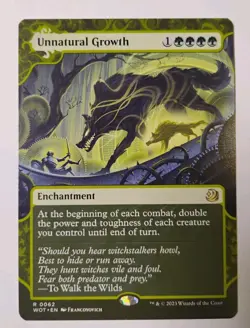Borderless Unnatural Growth MTG, Wilds of Eldraine: Enchanting Tales, Rare, LP+ - Image 1